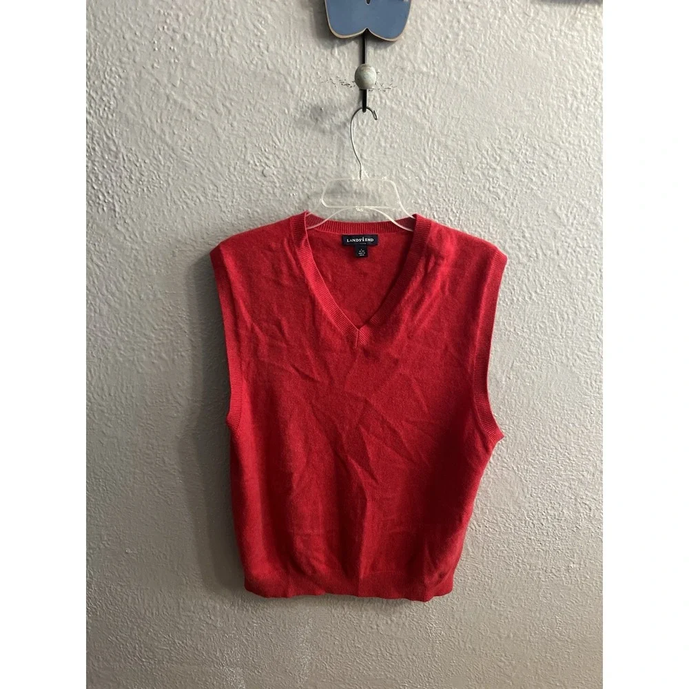 Club Room Mens Red 100% Cashmere‎ V Neck Sweater Vest Size Large